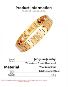 Details des Titanstahl-Magnetarmbands mit 220 mm Länge und einem Gewicht von 50 g