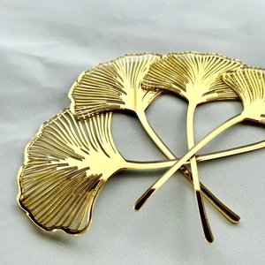 Happy Birthday Cake Toppers Acrylic Ginkgo Leaf Heart Butterfly Mirror Surface Decorative Dessert Picks For Party Baking
