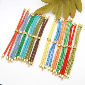 Adjustable 18k gold clasp 3mm Milanese nylon cord bracelets in multiple colors
