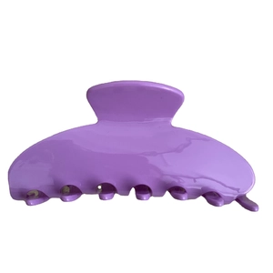 Glossy purple acetate hair claw clip for women, large shark clip with smooth finish