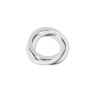 Polished stainless steel interlocking triple ring geometric pendant for DIY jewelry design