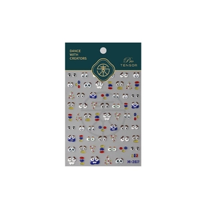 3D nail art stickers M-267 featuring cartoon eye designs and colorful 3D water droplets