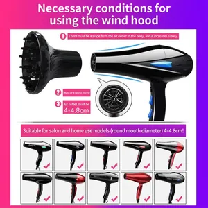 Universal hair dryer diffuser for curly hair styling fits 4-4.8cm round nozzle heads