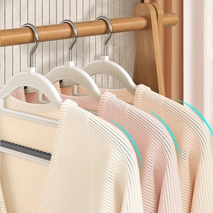 Non-slip shoulder width hangers with silver hooks for sweaters and knitwear clothes