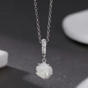 Elegant S925 sterling silver necklace with a delicate white rose pendant and fine crystals