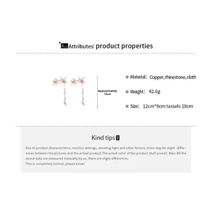 Spécifications de taille pour pince à cheveux fleur rose avec franges en cristal