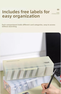 Translucent matte card storage box with dividers for PTCG and collectable cards