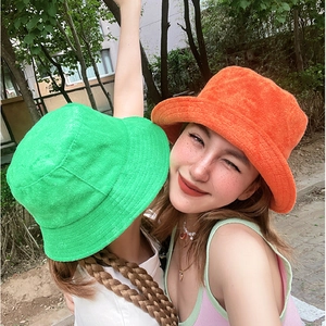 Chapeau Bob en Tissu Éponge Couleur Unie pour Femmes Hommes Décontracté Polyester Texture Serviette Chapeau Cloche Mode Automne Hiver
