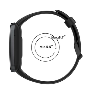 Detail showing adjustable wrist size range from 5.5 to 8.7 inches for Xiaomi band 7 pro