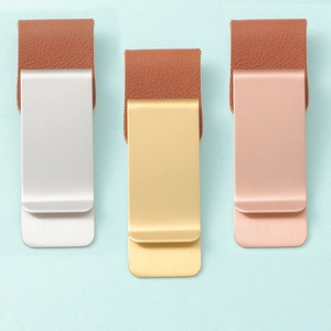 Clip portapenna vintage in acciaio inossidabile argento, oro e oro rosa con passante pelle