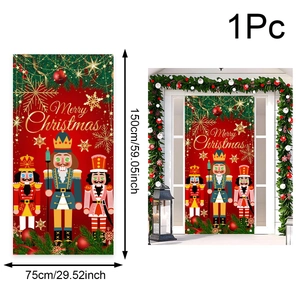 Detail of Christmas nutcracker door banner with Merry Christmas text and size specifications