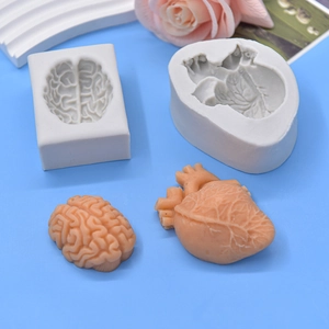 Silicone brain and heart organ molds for Halloween cake baking and DIY crafts