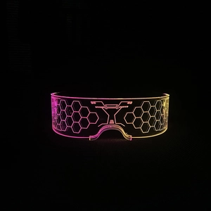Cyberpunk LED Luminous Glasses Futuristic Acrylic Glow Visor For Music Festival Party Bar KTV Performance
