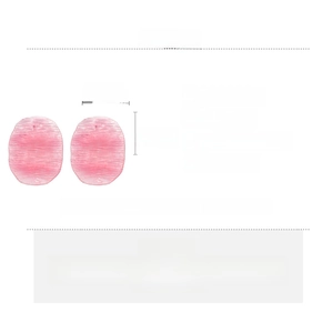 Pink acrylic earrings details showing size 4.5cm by 3.5cm and product specifications
