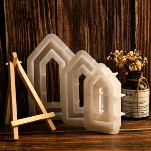 Set of three hollow house silicone molds for resin, candle, and plaster DIY projects