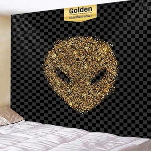 Halloween Wandteppich Polyester Stoff Kürbis Geist Alien Druck Dekorativ Hängen Für Schlafzimmer Wohnheim Wohnzimmer Heim