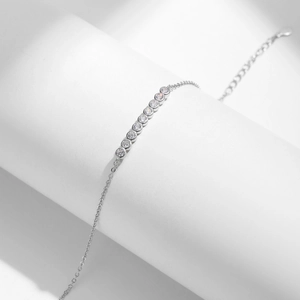 Elegant s925 silver moissanite bracelet featuring multiple round sparkling stones