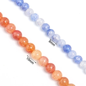 Colorful floral glass beads for DIY jewelry 8mm and 10mm round beads for handmade crafts