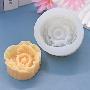 Detailreiche runde Blumen-Silikonform für DIY-Kuchenbacken und Kerzenherstellung