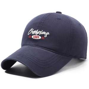 Navy blue baseball cap with Champions 1989 embroidery in retro American college style