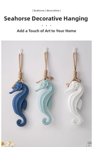 Seahorse hanging ornament wall decor Mediterranean style resin ocean theme home decoration