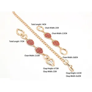 Golden strawberry purse chain extenders and metal replacement straps for handbags