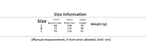 Detailed size chart for sweet ruffle trim top and shorts set with waist and hip dimensions