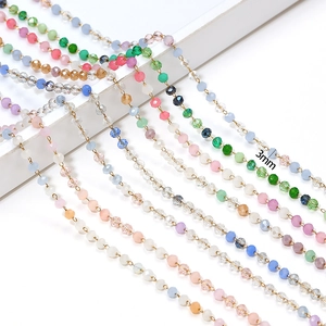 3mm colorful stainless steel amethyst bead chains for DIY jewelry making and crafts