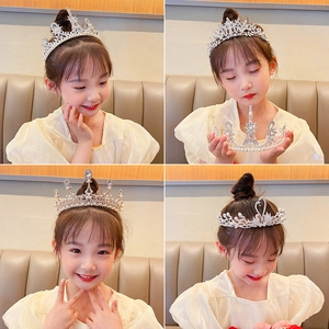 Sparkling crystal princess crown headbands for girls birthday party and performance wear