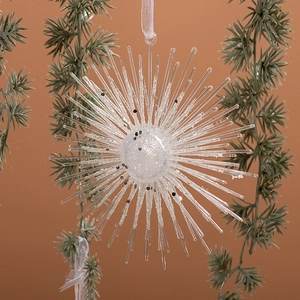 Christmas Starburst Hanging Ornaments Acrylic Glitter Star Pendants Holiday Tree Decor Sparkling Party Sun Shapes