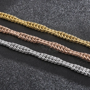 Irregular double weave curb chain necklace for men in gold, rose gold and silver finish