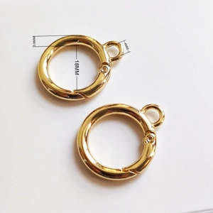 Zinklegierung Gold Federring mit Anhängeöse für Taschen und DIY Bastelzubehör