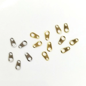 Jewelry Connector Plates Tiny Oval Copper Links Double Hole Gold Plated DIY Bracelet Necklace Extensions Findings