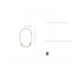 Spécifications de taille pour collier long en perles de 166cm avec croix en strass