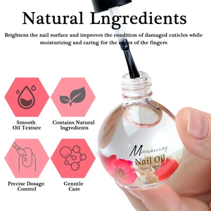 Voedende 15ml nagelriemolie met droogbloemen en penseel voor professionele nagelverzorging