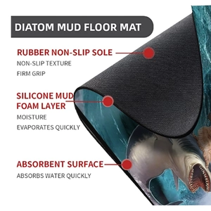 Detail view of the three-layer composite non-slip shark bath mat structure