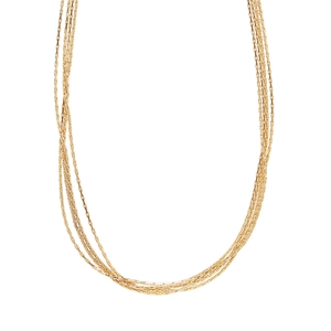 Elegant multi-layer gold titanium steel necklace for women in minimalist style