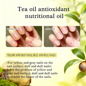Tea tree oil nail serum for restoring shine and treating yellow gray dull nail surfaces