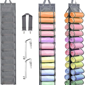 Organisateur suspendu gris à 24 poches double face pour pantalons de yoga et linge