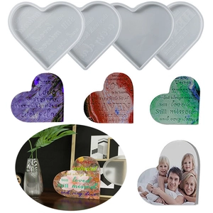 Heart Shaped Silicone Mold Memorial Photo Frame Design For Resin Casting Plaster DIY Craft Home Desktop Decor