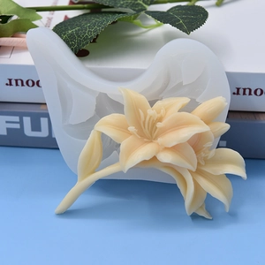Lily flower silicone mold for DIY cake fondant chocolate and lily scented candle making