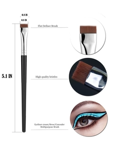 Pinceau plat de précision, longueur 5,1 pouces et largeur 0,8 pouce pour eye-liner