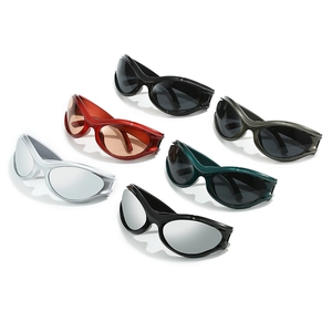 Y2K millennium style wraparound sports sunglasses available in six distinct color variants