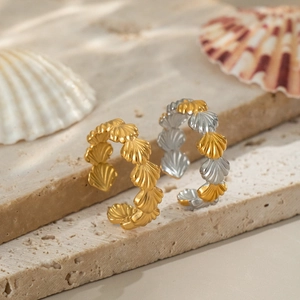 Luxuriöse geometrische Muschelringe in Gold und Silber für den Strandurlaub am Meer