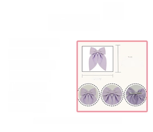Detail of purple chiffon bow hair clip for girls, size 15x13cm, lightweight 18g accessory