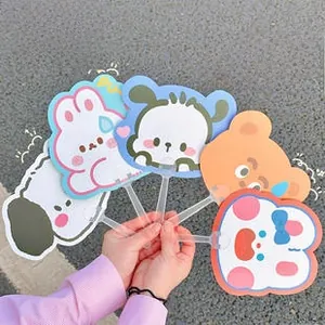 Outdoor hand-held display of various cute Japanese cartoon character mini fans
