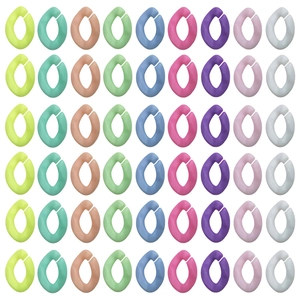 Mixed colorful acrylic U-buckle chains and link rings for DIY accessory making