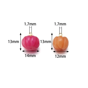 Green Aventurine Agate pumpkin-shaped crystal beads in rose and orange for DIY jewelry making