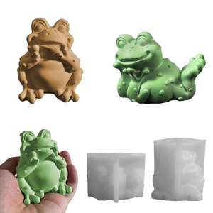 Frog Silicone Mold 3D Animal Shape DIY Candle Soap Plaster Crafts Making Tool Heat Resistant Flexible Reusable