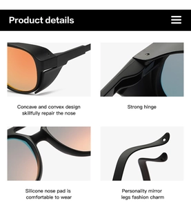 Detail showing silicone nose pads, metal hinges, and matte frame of night vision sunglasses